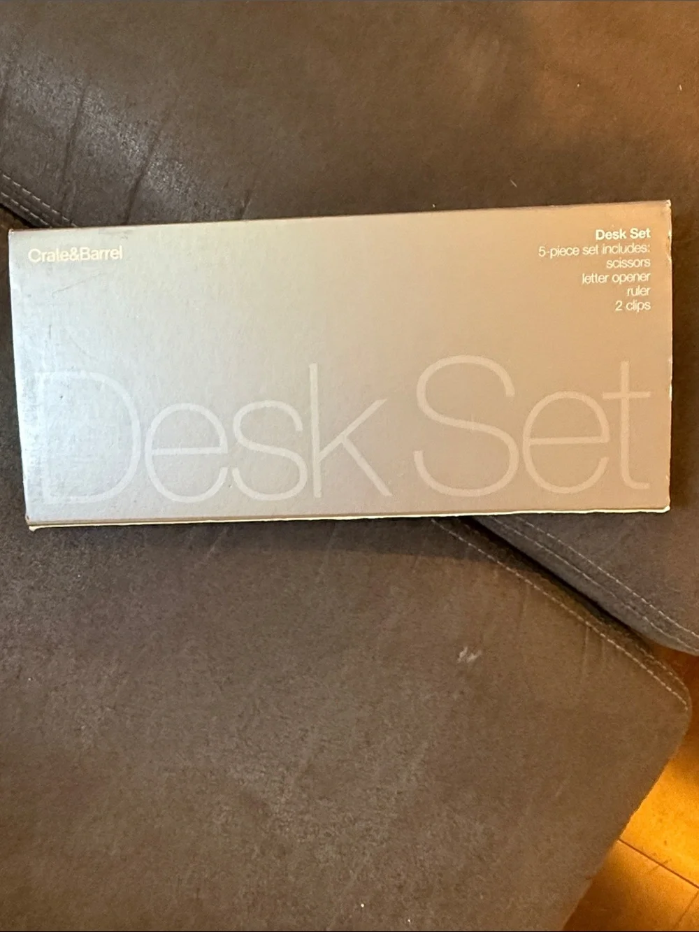 Crate&Barrel Desk Set — Light Gray Box